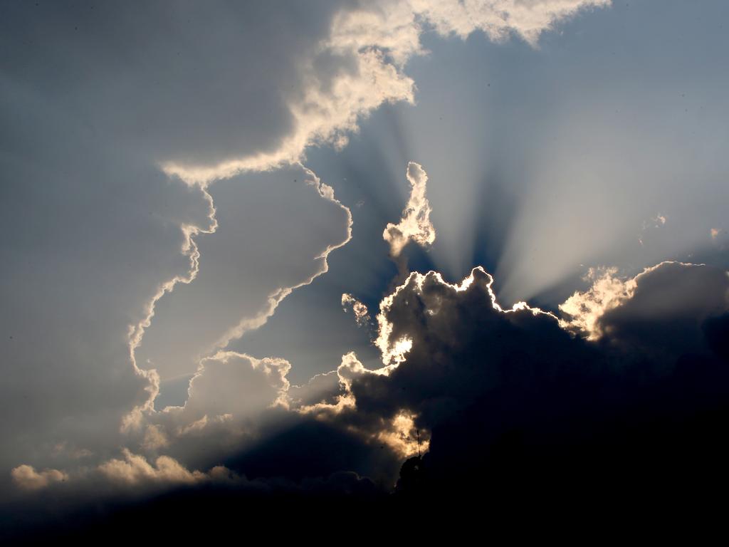 The sun shines through storm clouds, Rooty Hill, Sydney, 14th March, 2019. Picture: Damian Shaw