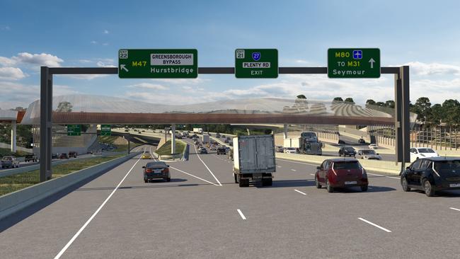 Artist impressions of the North East Link. Picture: Supplied