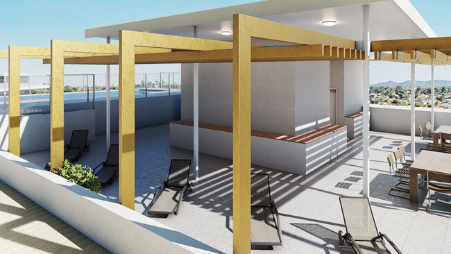 Artist impression of the rooftop at the Lato Baia Wynnum development.