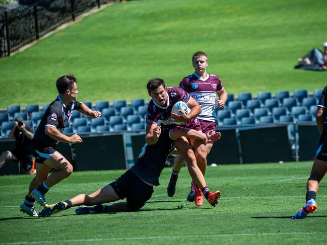 Manly on the charge in the Harold Matthews. Picture: Thomas Lisson.