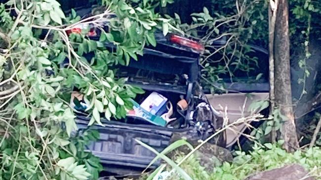 MVA: Emergency services are at the scene of a crash after a vehicle ploughed 30m down the side of Cynthia Wilson Drive, East Lismore.