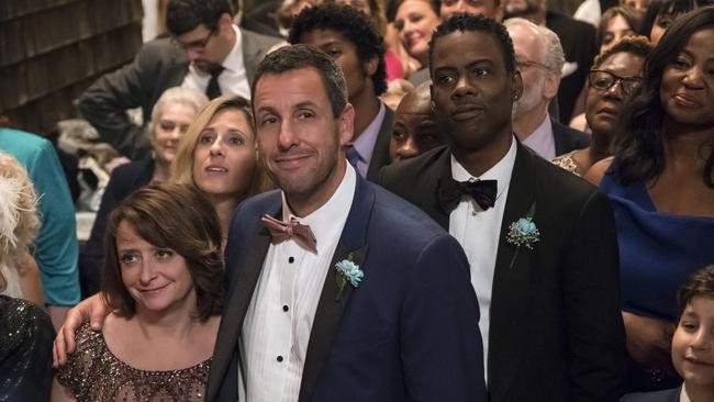 Adam Sandler, Rachel Dratch and Chris Rock in Netflix comedy <i>The Week Of</i>. Picture: Supplied