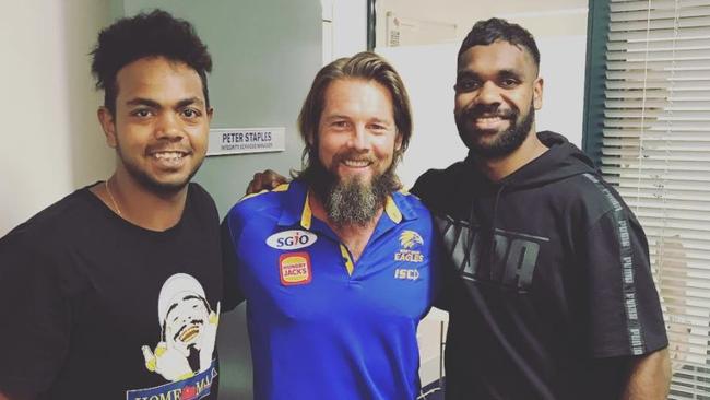 Ben Cousins with Willie Rioli and Liam Ryan.