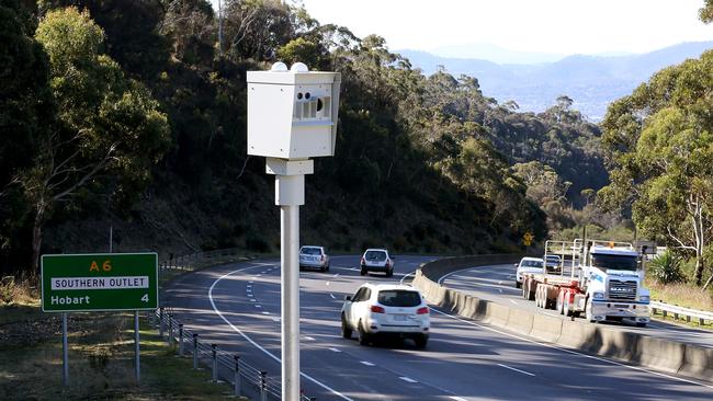 Speed camera on the Southern Outlet at Tolmans Hill.