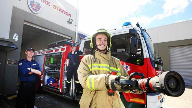 ALL WELCOME: Tyson King, Cyndell Bowe and Aaron Hodgson from Banora Point Fire and Rescue. Picture: Scott Powick