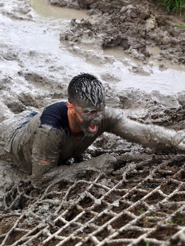 Trent Cotchin drags himself through the mud. Picture: Molly Stapleton/Richmond FC