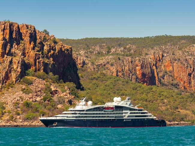 A Ponant ship in the Kimberley, WA.