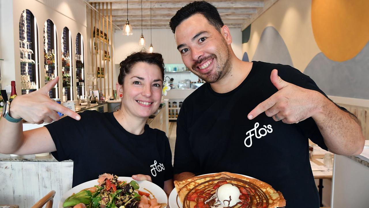 Paloma and Hoani Yau are overwhelmed with the support they've received after launching their new crepe restaurant Flo's in Noosa. Picture: Patrick Woods.