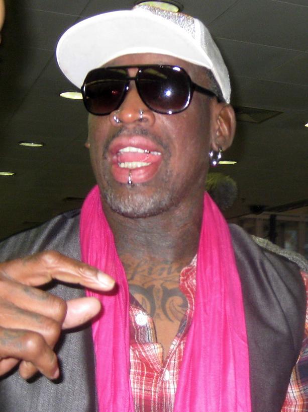 Rodman on his way to North Korea. Picture: AAP