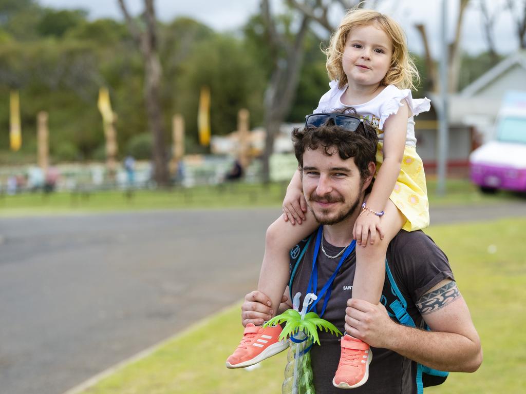 Keir Kelleher and daughter Emilia Kelleher at the 2022 Toowoomba Royal Show, Friday, March 25, 2022. Picture: Kevin Farmer