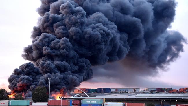 The factory fire at Tottenham. Picture: Nicole Garmston