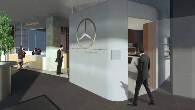 An artist's impression of Mercedes-Benz first Australian boutique retail offering in the heart of Brisbane’s Golden Triangle district at 300 Adelaide St.