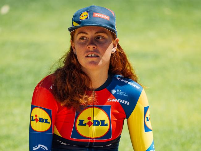 Felicity Wilson-Haffenden reflects after finishing second in the under-23 women's time trial. Picture: AusCycling/Chris Auld