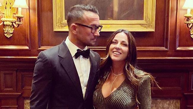 Carl Lentz with his Australia wife Laura. Picture: Instagram