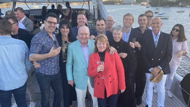 Alan Jones’s farewell on Anthony Bell’s boat in June. Picture: supplied Jake Thrupp