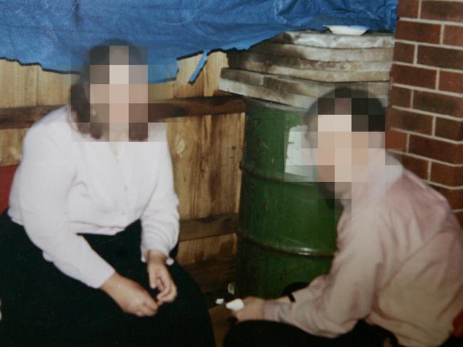 The green barrel in Mr Boyle’s backyard, where he hid his wife’s body. Picture: Trezise Paul