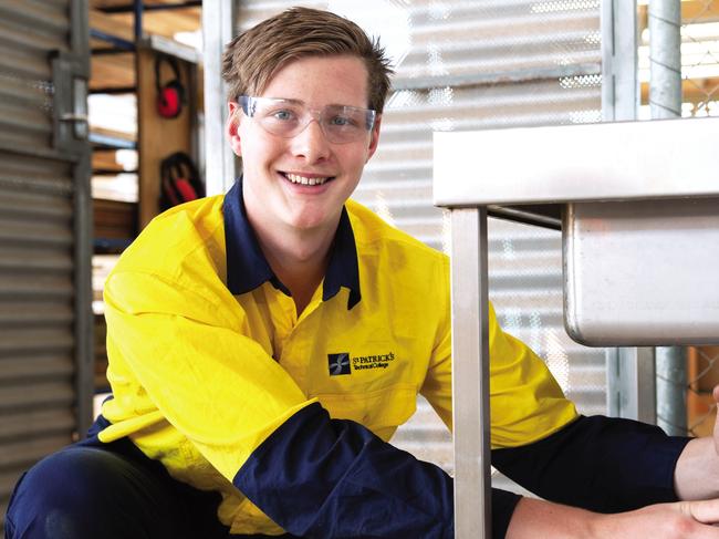 CAREERS: Ezra Lane, a Year 11 student at St Patrick's Technical College, is doing a Certificate II in Plumbing (Pre-apprenticeship). Picture: Supplied