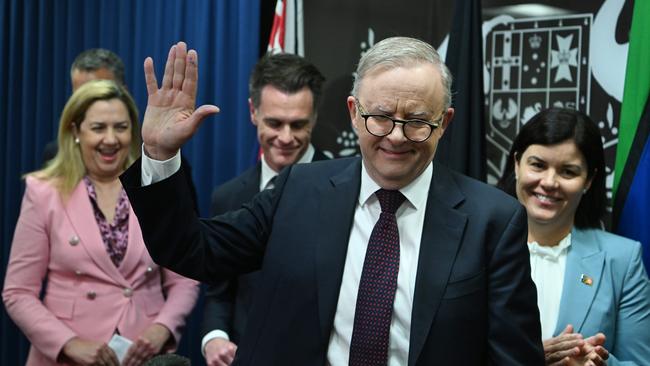 Prime Minister Anthony Albanese speaks during a press conference following a national cabinet meeting in Brisbane on August 16, 2023. Picture: Dan Peled