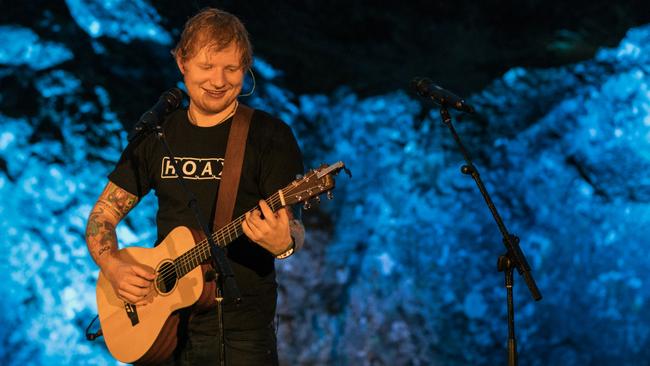 Ed Sheeran performs at Hanging Rock on February 5. Picture: Jaden Oswald