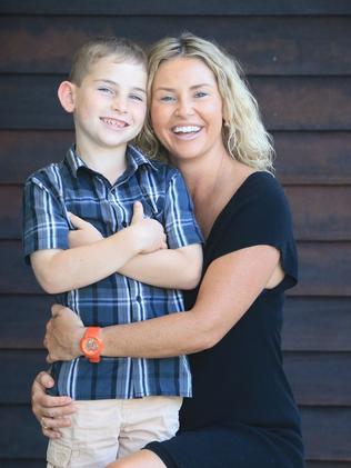 Tash Bevacqua with her son Hutch, who saved her life. Picture: Jamie Hanson
