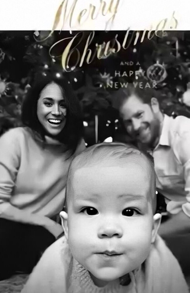 Prince Harry, Meghan and Archie on their 2019 Christmas card.