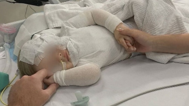 Luka’s recovery is expected to take “months”. Picture: Nine News