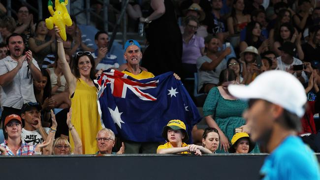 Hijikata has the crowd rocking. (Photo by Daniel Pockett/Getty Images)