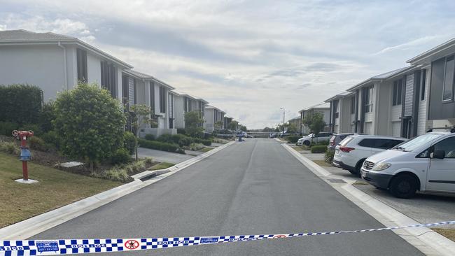 Police at Cox Road in Pimpama after the execution-style killing of Shane Bowden. Picture: Jacob Miley.