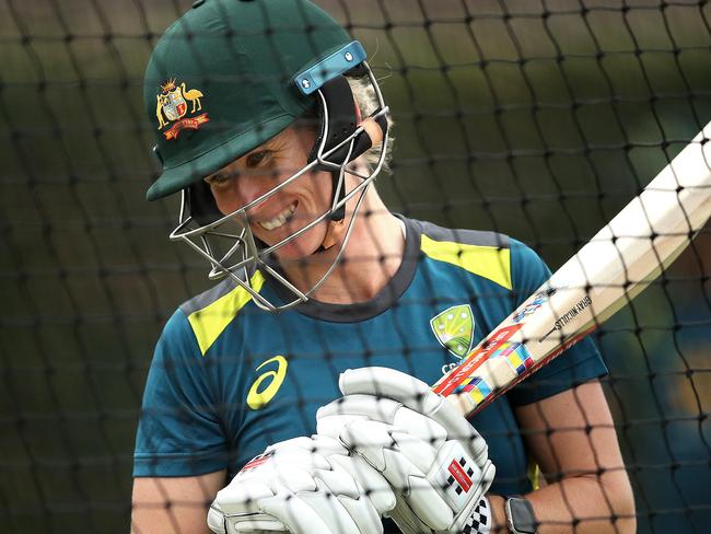 Australia's Beth Mooney during the Australian Women's Cricket team ahead of their ICC T20 World Cup Semi Final tomorrow at the SCG. Picture. Phil Hillyard