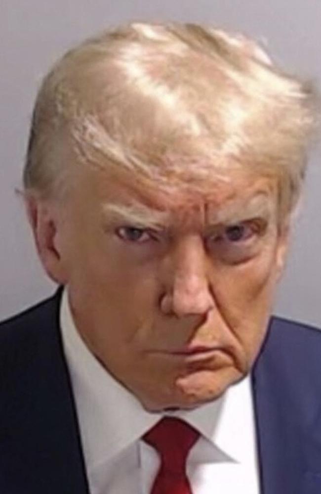 Donald Trump’s mugshot. Picture: Fulton County Sheriff’s Office/AFP