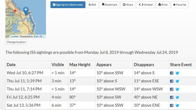 Tracking the ISS. Picture: supplied