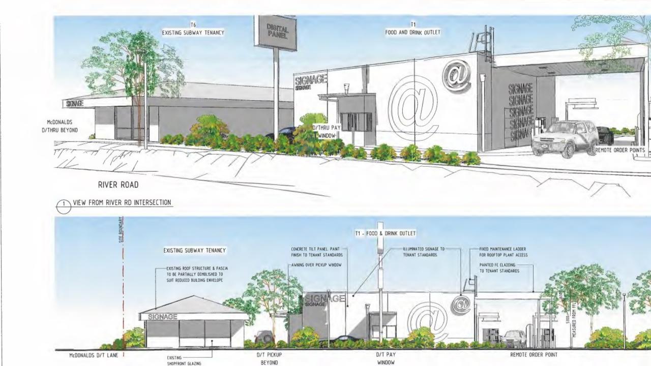 A popular strip of cafes and eateries near Gympie Central Shopping Centre is proposed to be torn down and replaced with a new drive through service.