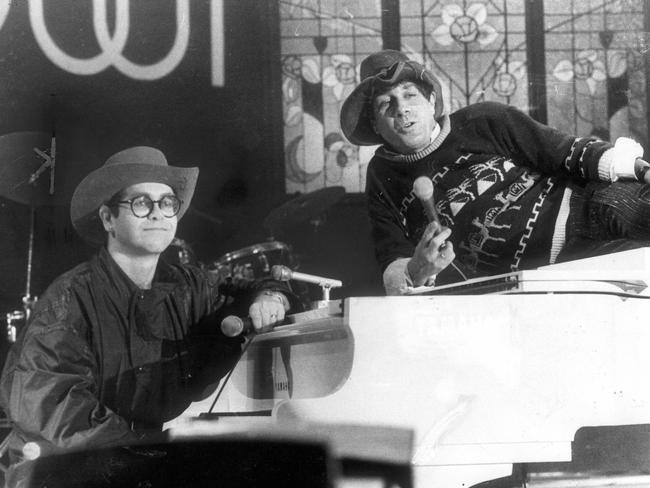 Aussie icon ... Molly Meldrum interviews singer Elton John on Countdown. Picture: Supplied