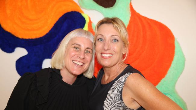 Dee Steinfort and Natasha Edwards at the SWELL Art Prize at Broadbeach Community Space for Gold Coast at Large. Picture, Portia Large.
