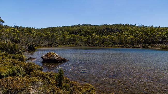 Lake Malbena looking towards Halls Island in Tasmania. Picture: LYNDSEY EVANS