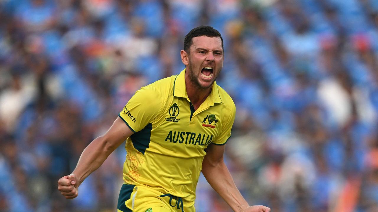 Josh Hazlewood has been tipped to reassert his status as a top dog of Australia’s pace cartel, having played just played three of a possible 10 home Tests in the past two years. Picture: AFP