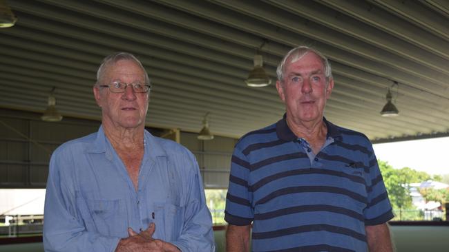 Bowen Bowls Club vice president Peter Bruce and president Gus Munro are determined to build the club back up financially after a break in. Photo: Elyse Wurm