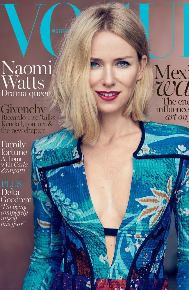 Watts stuns on the cover of the October issue of Vogue Australia.