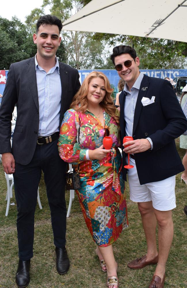 Jacob, Melinda and Riley at the Rockhampton Jaguar Land Rover Pop-Up Polo on June 3, 2023. Picture: Aden Stokes