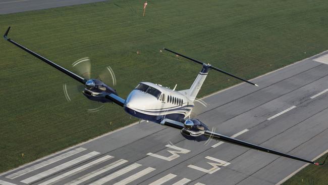 The Queensland Royal Flying Doctor Service's new King Air 360 aircraft takes off. The four new aircraft will provide new levels of patient comfort, performance and efficiency.