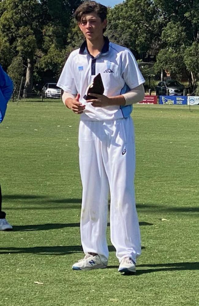 South East’s Henry Pearson with his match award.