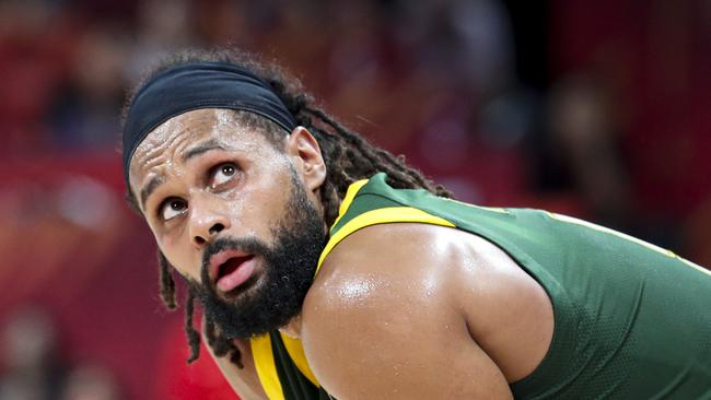 BEIJING, CHINA - SEPTEMBER  #5 Patty Mills of Australia in action  during the 3rd place game of 2019 FIBA World Cup match between France and Australia at Beijing Wukesong Sport Arena on September 15, 2019 in Beijing, China.(Photo by Lintao Zhang/Getty Images)