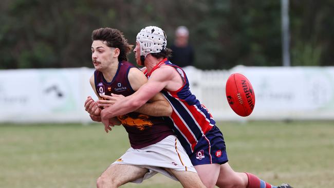 Action from the Colts game between Wilston Grange and Palm Beach Currumbin. Pictured is CurrumbinÃ&#149;s Jack Foggo, left. Picture: Tertius Pickard