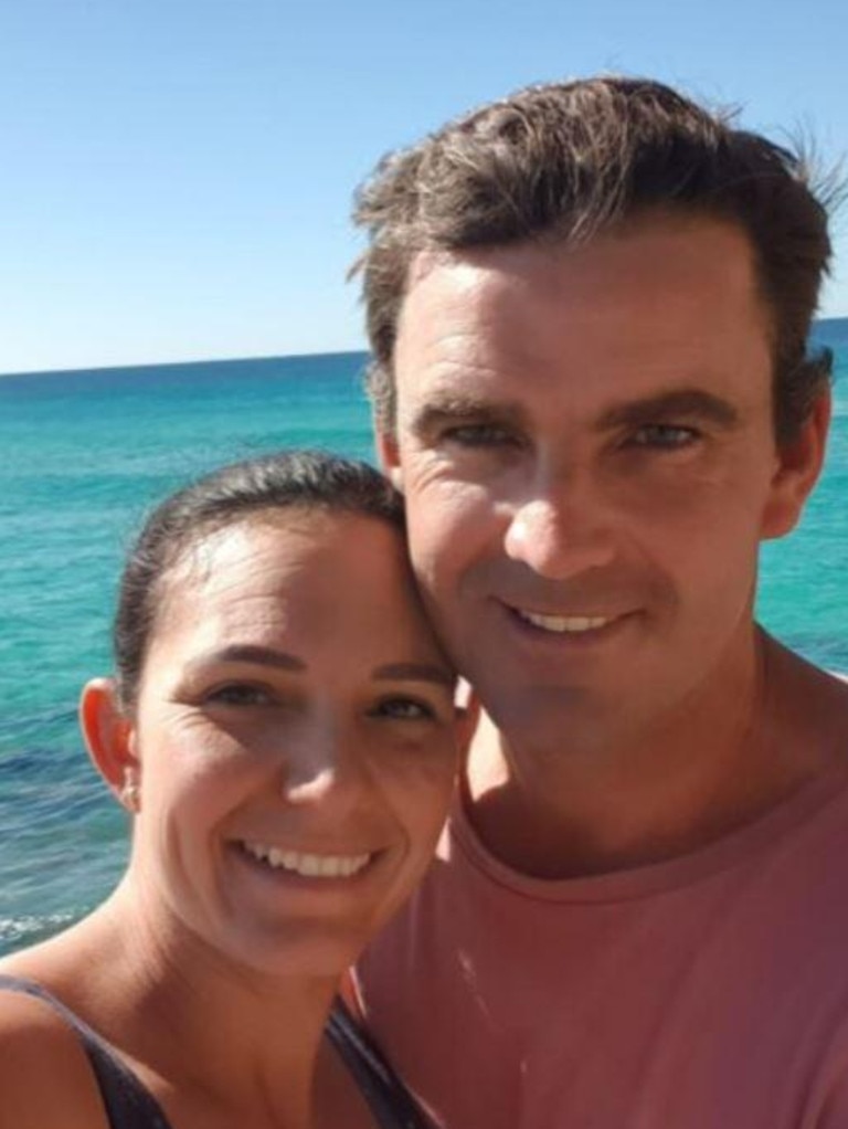 Shark attack victim Matthew Tratt, who died while spearfishing off Fraser Island’s Indian Head, pictured with wife Kayla.