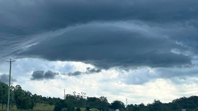 A severe storm cell that produced hail over Boonah. Picture: Steve Williams