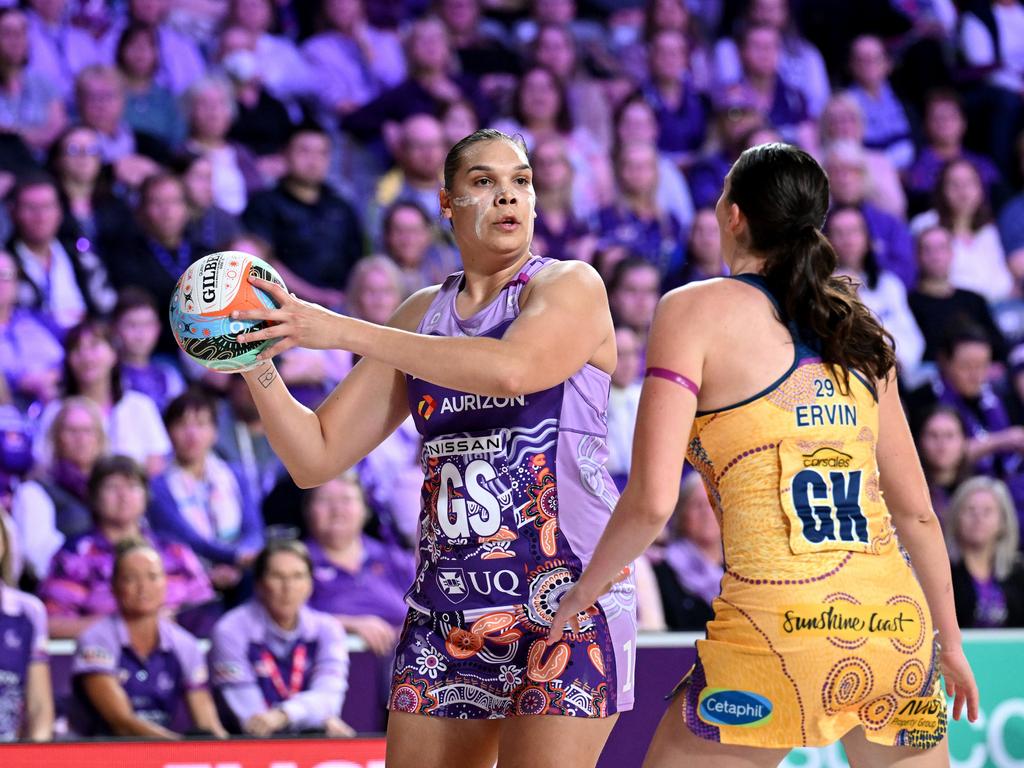 Donnell Wallam was not at her best for the Firebirds. Picture: Bradley Kanaris/Getty Images