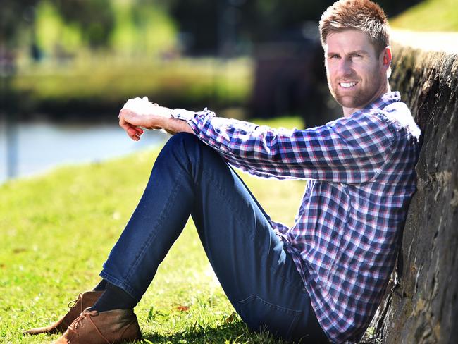 Former Geelong Cats Tom Lonergan. Story is about him setting up a business for former footballers and athletes to work out a career post their sporting career. Picture: Tony Gough