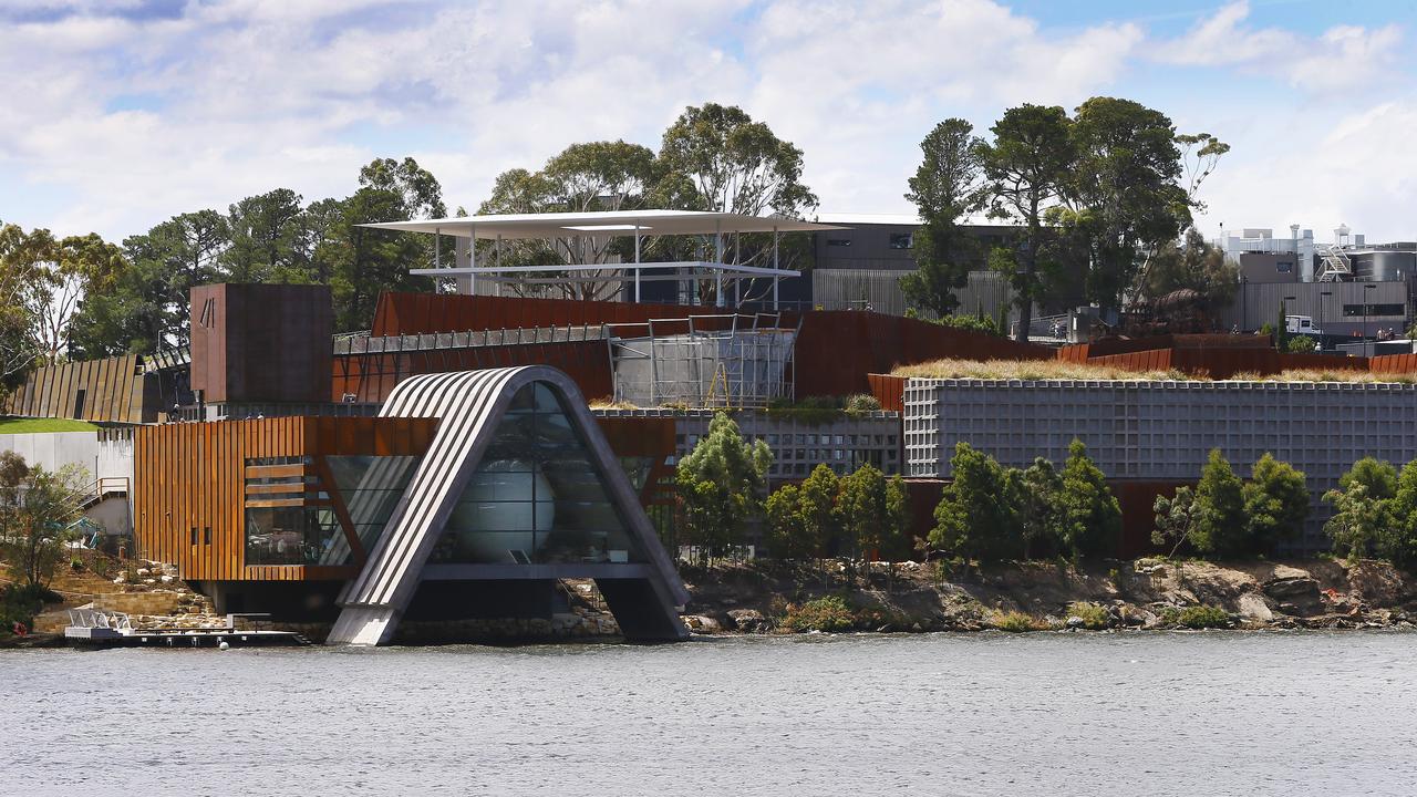 Museum of Old and New Art. Pictured from Strathhaven Drive Berriedale is the new building works at MONA. PIC: MATT THOMPSON