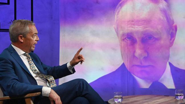 Nigel Farage is urging the West to hold peace talks with Vladimir Putin. Picture; BBC via Getty Images.