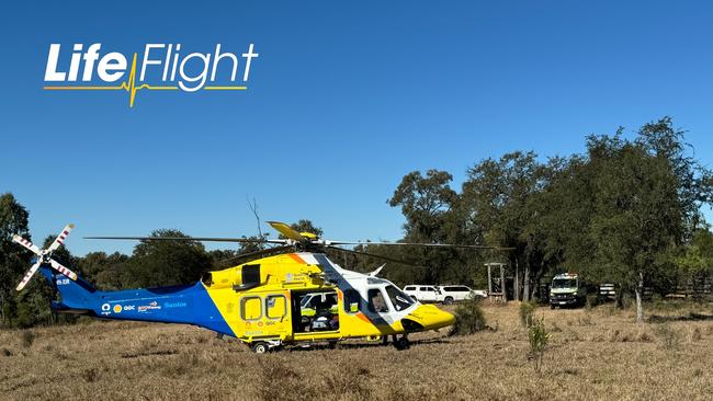 A man was flown to Roma Hospital after an incident involving Livestock on Wednesday afternoon.